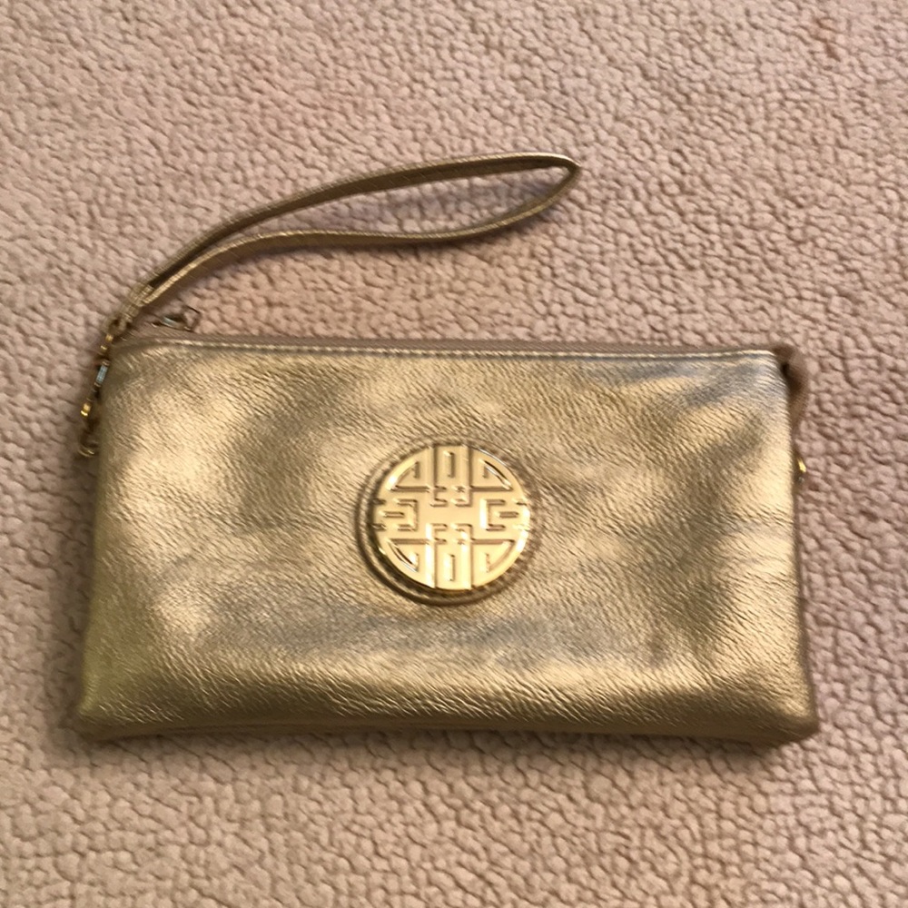Gold Crossbody Wallet/Wristlet EUC